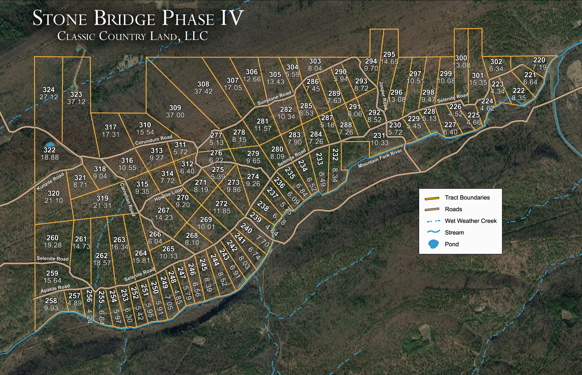 Plat map for Stone Bridge Phase IV in LatimerHaskell County, Oklahoma