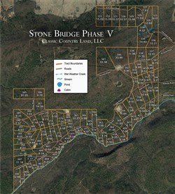 tract layout map for Stone Bridge Phase V Tract 360, 11 acres for sale in LatimerHaskell County, Oklahoma