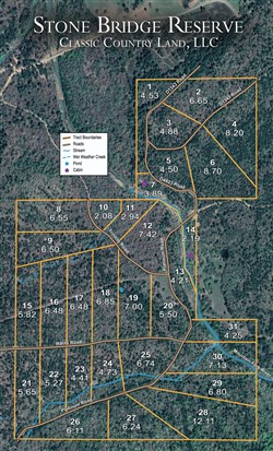 tract layout map for Stone Bridge Reserve Tract 9, 6.5 acres for sale in LatimerHaskell County, Oklahoma