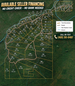 tract layout map for Stone Bridge Phase I Tract 66, 71.07 acres for sale in LatimerHaskell County, Oklahoma