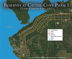tract layout map for Reserves At Cattail Cove Phase I Tract 29, 3.15 acres for sale in Pittsburg County, Oklahoma